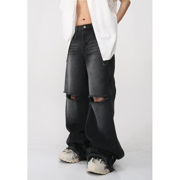 Baggy Distressed Ripped Denim Jeans NS610