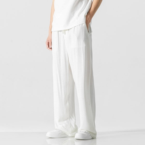 Thin Summer Loose Bamboo Straight Pants NS118