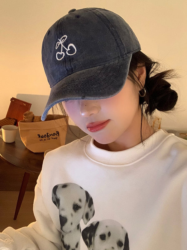 Cherry Distressed Baseball Cap NS118