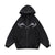 Graphic Black Washed Oversized Zip-up Hoodie NS620