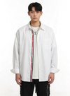 Button-Up Long-Sleeve Shirt Striped NS888