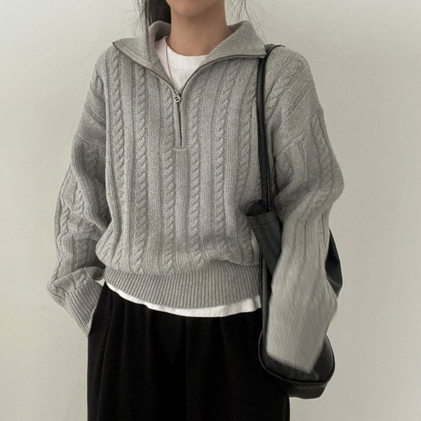 Knitted Crop Causual Sweater NS817