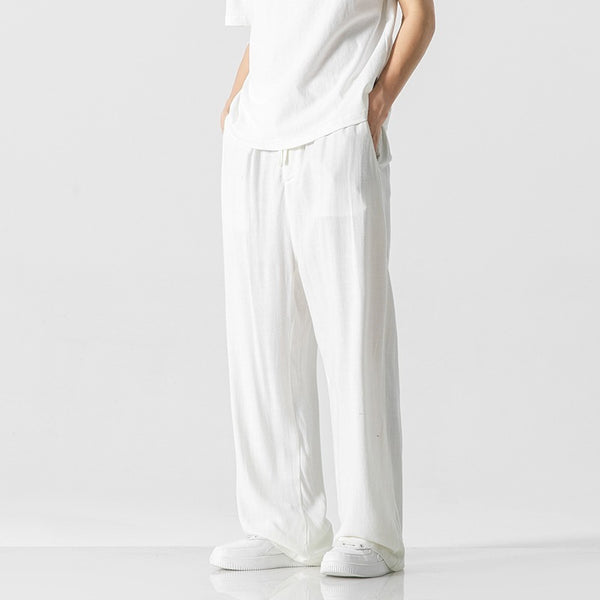 Thin Summer Loose Bamboo Straight Pants NS118