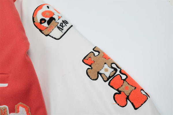 Varsity Graphic Embroidery Baseball Jacket NS526