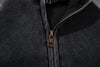 Oversize Striped Panel Zip-Up Hoodie NS2301