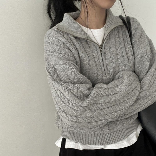 Knitted Crop Causual Sweater NS817