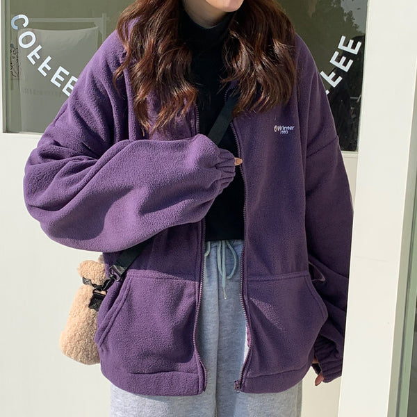 "Winter 1993" Lettering Zip-up Hoodie NS573
