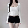 Slim Fit Crop Long Sleeve Top NS2273