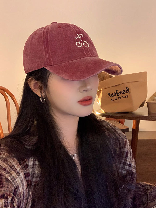 Cherry Distressed Baseball Cap NS118