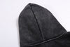 Graphic Black Washed Oversized Zip-up Hoodie NS620