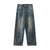 Denim Washed Wide-Leg Jeans NS916