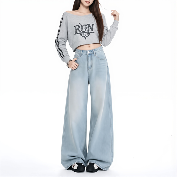 High-Rise Wide-Leg Baggy Jeans NS2293
