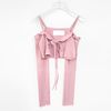 Korean Lace-Up Off-Shoulder Slim Crop Long Sleeve Top NS174
