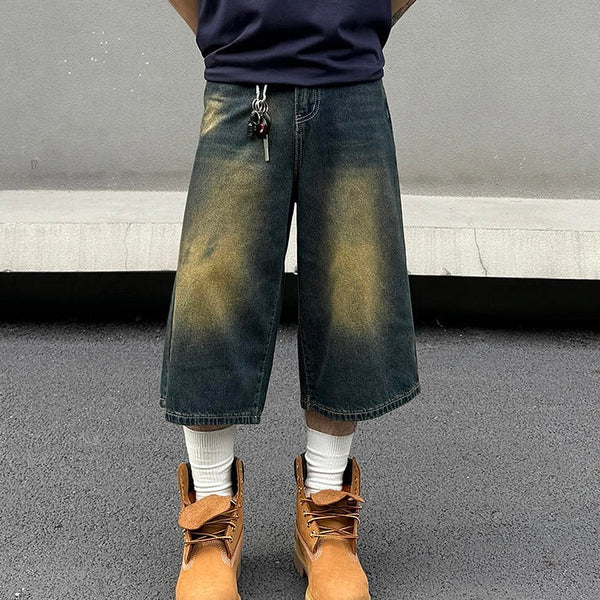 Washed Oversized Baggy Jean Shorts NS720