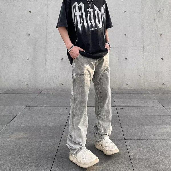 Gray Washed Street Straight Jeans NS628