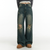 Retro Washed Distressed Women Straight Leg Jeans NS534