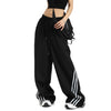 Triple Striped Wide Leg Baggy Track Sweatpants NS122