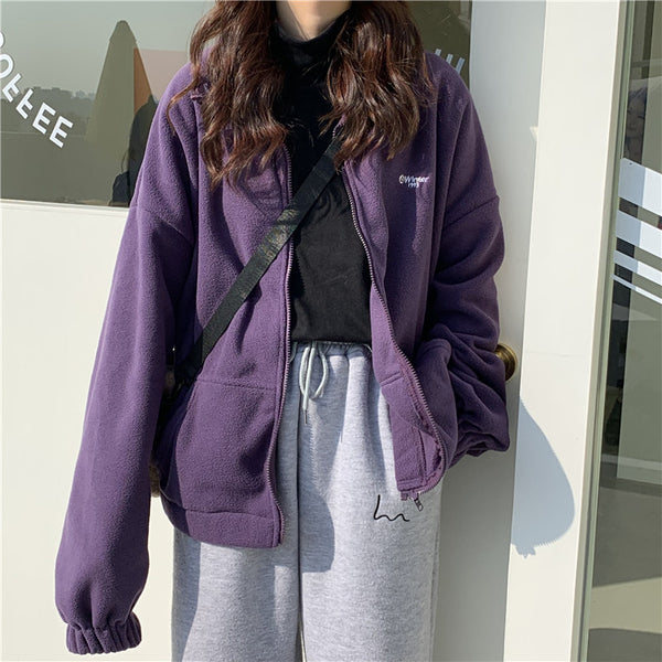 "Winter 1993" Lettering Zip-up Hoodie NS573