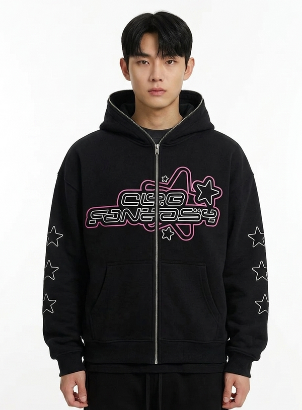 Y2K Acubi Star Graphic Zip Hoodie NS187