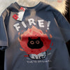"FIRE" Kitten Graphic Tee Shirt NS783