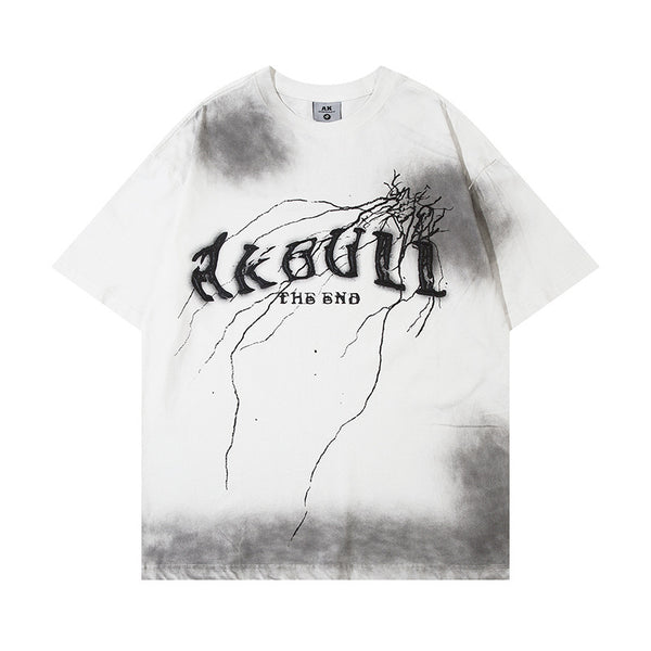 "THE END" Dark Washed Graphic Tee NS397