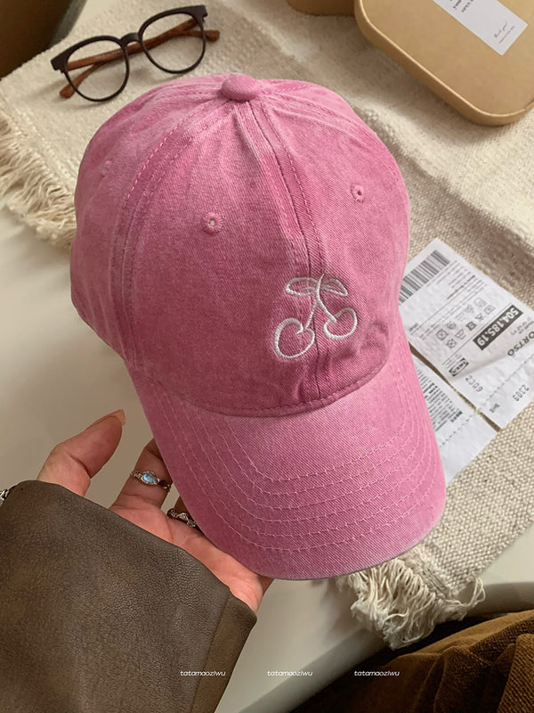 Cherry Distressed Baseball Cap NS118