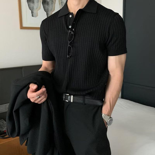 Quarter-Button Collared Polo Shirt NS124