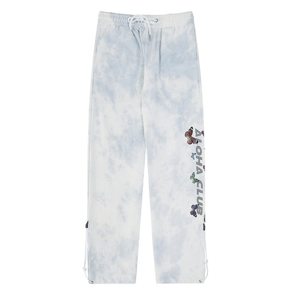 Butterfly Graphic Gradient Wide-Fit Sweatpants NS297