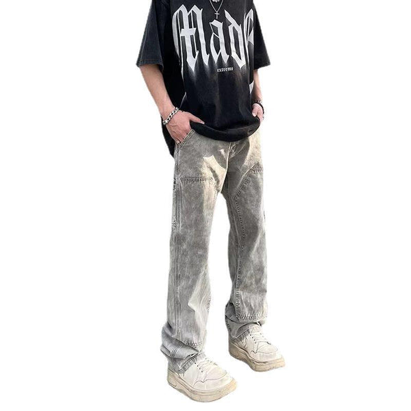 Gray Washed Street Straight Jeans NS628
