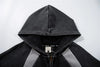 Oversize Striped Panel Zip-Up Hoodie NS2301