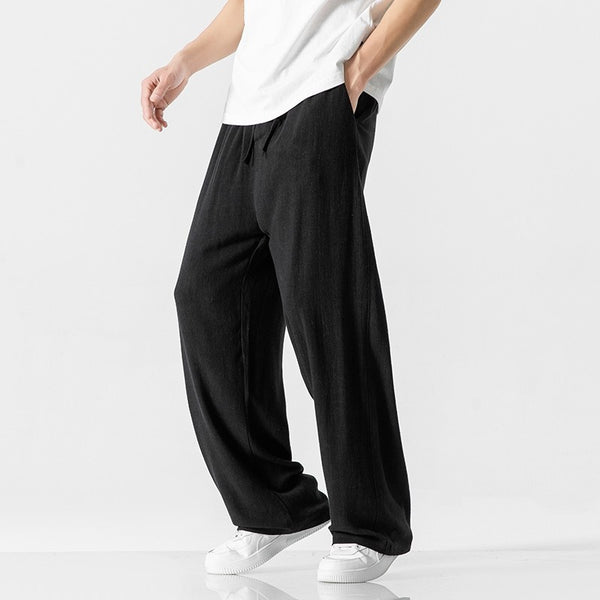 Thin Summer Loose Bamboo Straight Pants NS118