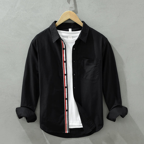 Button-Up Long-Sleeve Shirt Striped NS888