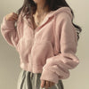 Crop Zip-Up Wool Hoodie NS345
