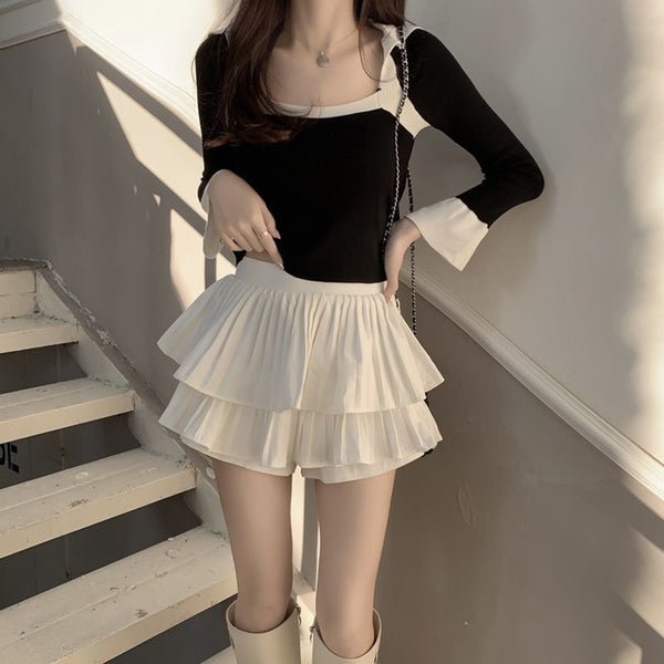 Layered Low-Rise Mini Skirt NS981