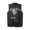 "Black Wash" Graphic Oversized Tank Top NS610