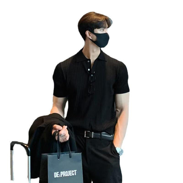 Quarter-Button Collared Polo Shirt NS124
