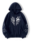 Spider Web Love Zip-up Hoodie Oversized NS512