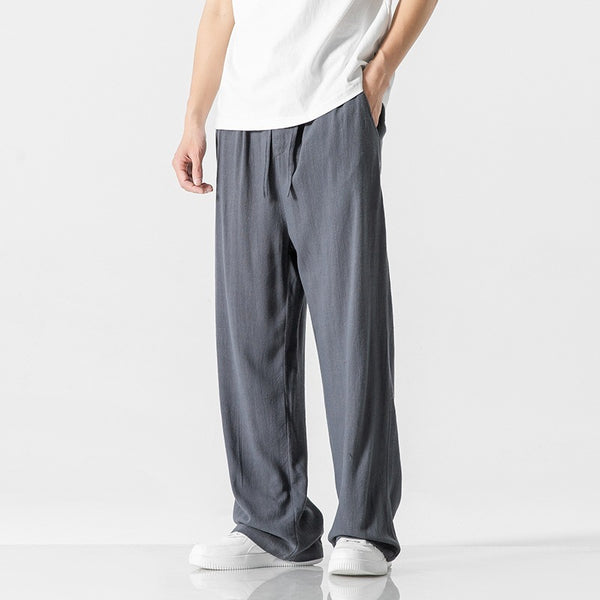 Thin Summer Loose Bamboo Straight Pants NS118
