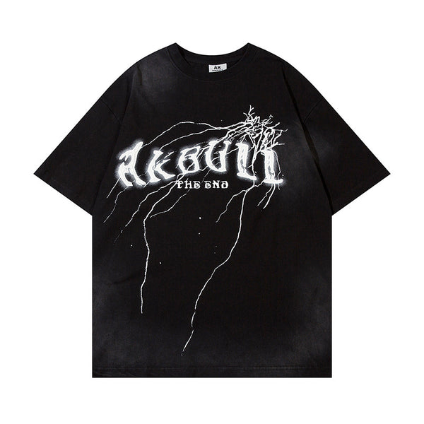"THE END" Dark Washed Graphic Tee NS397