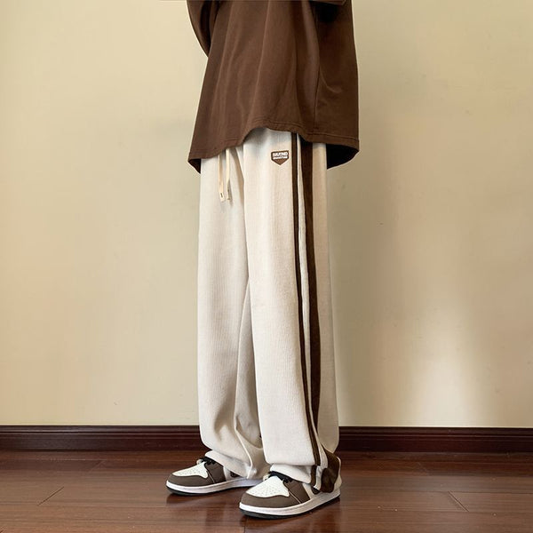 Corduroy Striped Wide-Leg Sweatpants NS540