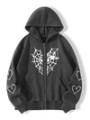 Spider Web Love Zip-up Hoodie Oversized NS512