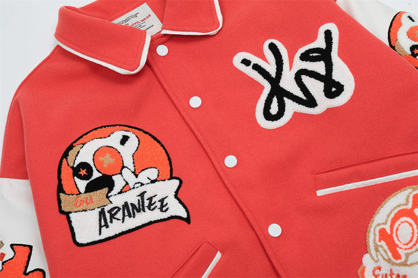 Varsity Graphic Embroidery Baseball Jacket NS526