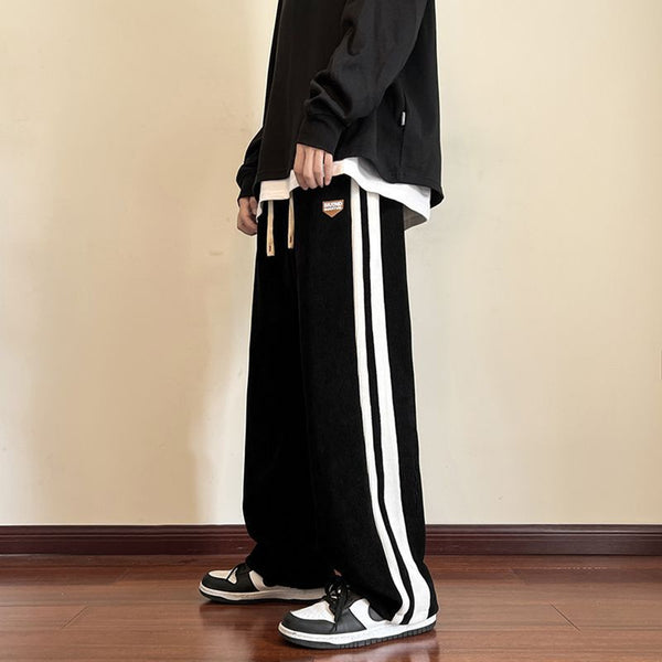 Corduroy Striped Wide-Leg Sweatpants NS540
