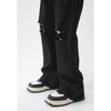Casual Wide Leg Ripped Black Jeans NS284