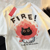 "FIRE" Kitten Graphic Tee Shirt NS783