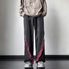 Baggy Wide-Leg V-Striped Sweatpants NS629