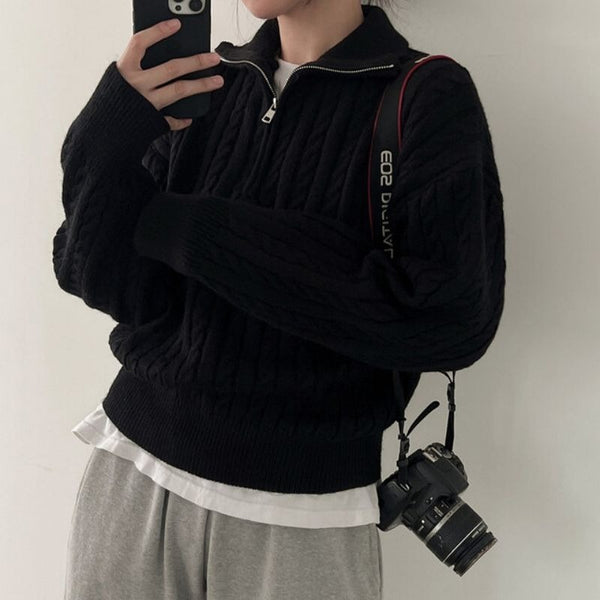 Knitted Crop Causual Sweater NS817