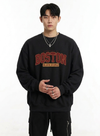 "BOSTON" Collegiate Graphic Oversized Sweatshirt NS422