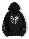 Spider Web Love Zip-up Hoodie Oversized NS512
