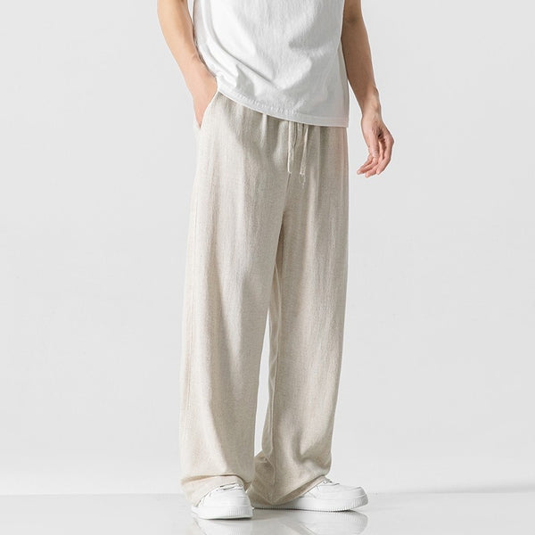 Thin Summer Loose Bamboo Straight Pants NS118